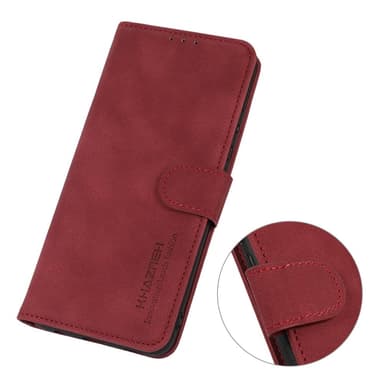 SKALO Xiaomi Redmi Note 13 5G KHAZNEH Lompakkokotelo PU-nahasta - Punainen