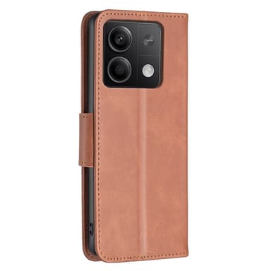 SKALO Xiaomi Redmi Note 13 4G Lompakkokotelo PU-nahkaa - Ruskea