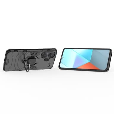 SKALO Xiaomi Redmi Note 13 Pro+ Armor Hybridi metallirengas kuori - Musta