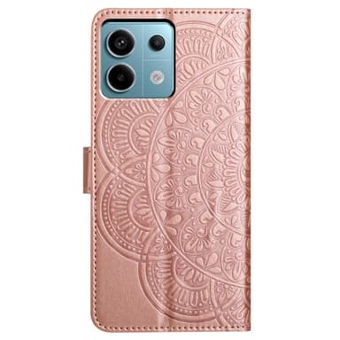 SKALO Xiaomi Redmi Note 13 Pro 5G Mandala lompakkokotelo - Ruusukulta
