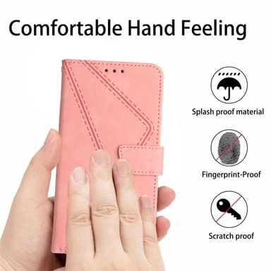 SKALO Motorola Moto G04 Kohokuvioitu PU Nahka Lompakkokotelo - Pinkki