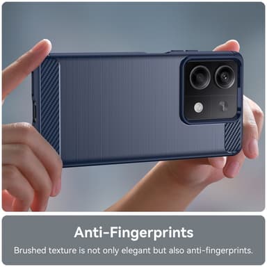 SKALO Xiaomi Redmi Note 13 5G Armor Carbon Iskunkestävä TPU suojakuori - Sininen