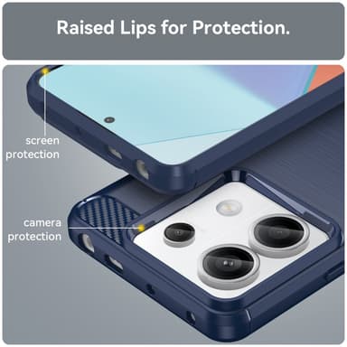 SKALO Xiaomi Redmi Note 13 Pro 5G Armor Carbon Iskunkestävä TPU suojakuori - Sininen