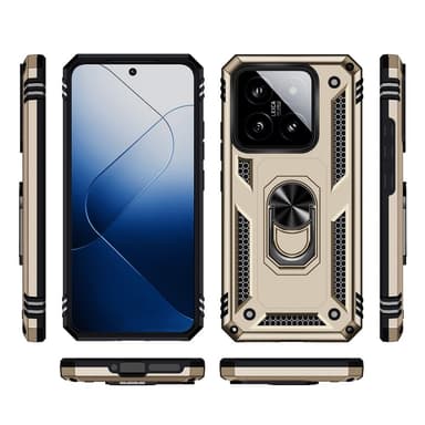 SKALO Xiaomi 14 5G Armor Hybridi metallirengas kuori - Kulta