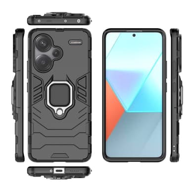 SKALO Xiaomi Redmi Note 13 Pro+ Armor Hybridi metallirengas kuori - Musta