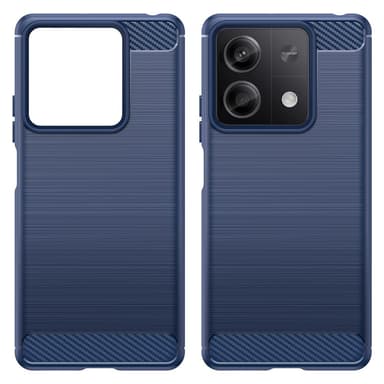 SKALO Xiaomi Redmi Note 13 5G Armor Carbon Iskunkestävä TPU suojakuori - Sininen