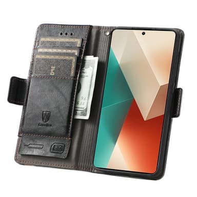SKALO Xiaomi Redmi Note 13 5G CASENEO 002 Series Premium PU-nahkalompakko - Musta