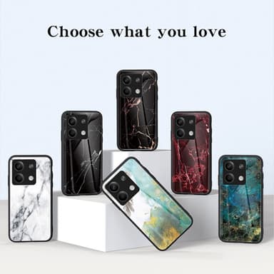 SKALO Xiaomi Redmi Note 13 5G Marmori karkaistu lasi TPU-suojakuori - #3