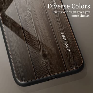 SKALO Samsung A15 5G Wood karkaistu lasi TPU-suojakuori - Vaaleanruskea