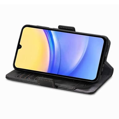 SKALO Samsung A15 4G CASENEO 002 Series Premium PU-nahkalompakko - Musta