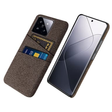 SKALO Xiaomi 14 5G Kortinhaltija kuori kankaasta - Ruskea