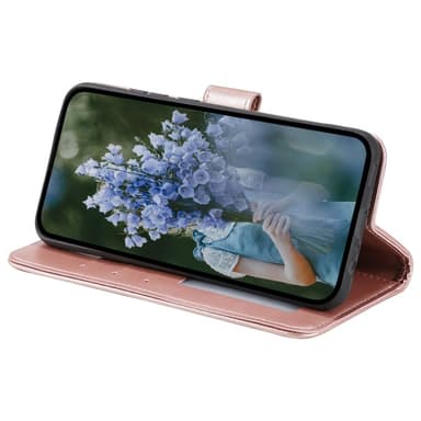 SKALO Samsung A15 4G Mandala lompakkokotelo - Ruusukulta