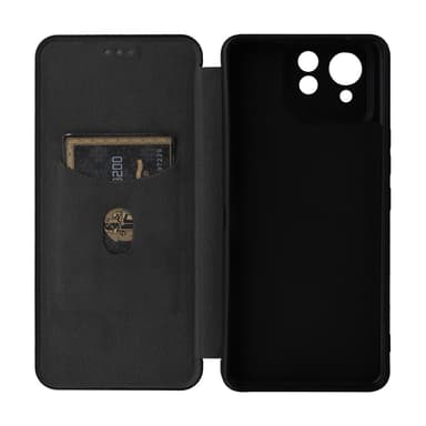 SKALO Asus ROG Phone 8 Pro 5G Carbon Fiber Lompakkokotelo - Musta