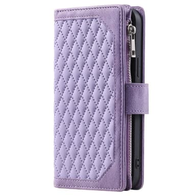 SKALO Motorola Moto G04 Iso Tikattu Lompakkokotelo - Violetti