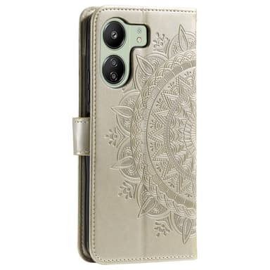 SKALO Xiaomi Redmi 13C 4G Mandala lompakkokotelo - Kulta