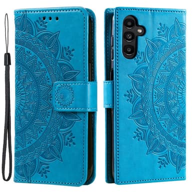 SKALO Samsung A15 4G Mandala lompakkokotelo - Sininen