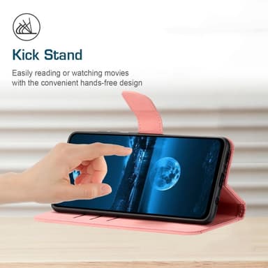 SKALO Motorola Moto G04 Kohokuvioitu PU Nahka Lompakkokotelo - Pinkki