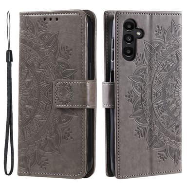 SKALO Samsung A15 4G Mandala lompakkokotelo - Harmaa