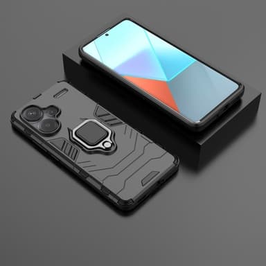 SKALO Xiaomi Redmi Note 13 Pro+ Armor Hybridi metallirengas kuori - Musta
