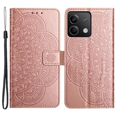 SKALO Xiaomi Redmi Note 13 5G Mandala lompakkokotelo - Ruusukulta