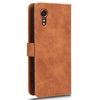 SKALO Samsung Xcover 7 Matt PU Nahka lompakkokotelo - Ruskea
