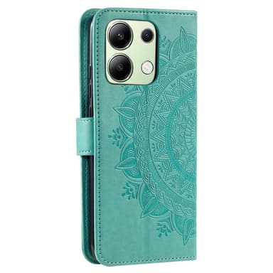 SKALO Xiaomi Redmi Note 13 4G Mandala lompakkokotelo - Turkoosi