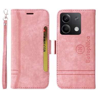 SKALO Xiaomi Redmi Note 13 5G BETOPNICE 001 Lompakkokotelo PU-nahkaa - Pinkki