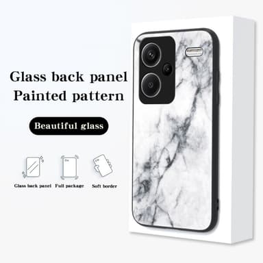 SKALO Xiaomi Redmi Note 13 Pro+ Marmori karkaistu lasi TPU-suojakuori - #2