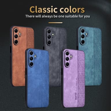 SKALO Samsung A15 4G AZNS PU-nahka suojakuori - Ruskea