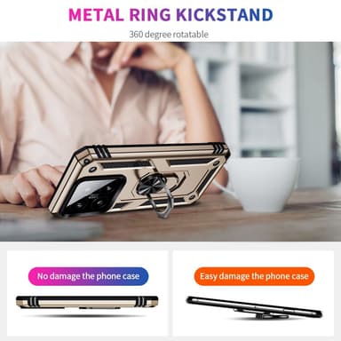 SKALO Xiaomi 14 5G Armor Hybridi metallirengas kuori - Kulta