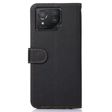 SKALO Asus ROG Phone 8 5G KHAZNEH Litchi Lompakkokotelo PU-nahasta - Musta