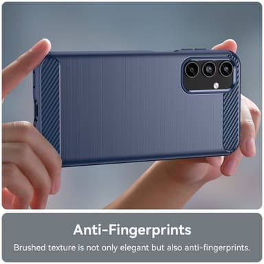 SKALO Samsung A15 5G Armor Carbon Iskunkestävä TPU suojakuori - Sininen