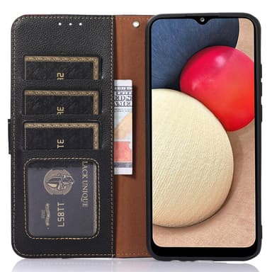 SKALO Asus ROG Phone 8 5G KHAZNEH Litchi Lompakkokotelo PU-nahasta - Musta