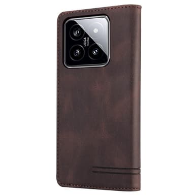 SKALO Xiaomi 14 5G GQ.UTROBE Lompakkokotelo PU-nahkaa - Ruskea