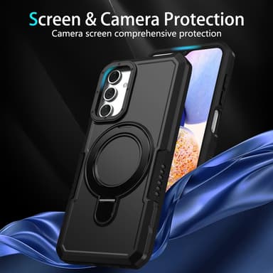 SKALO Samsung A15 4G Armor Hybridi metallirengas kuori - Musta