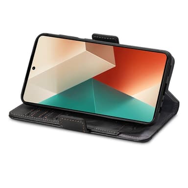 SKALO Xiaomi Redmi Note 13 5G CASENEO 002 Series Premium PU-nahkalompakko - Musta
