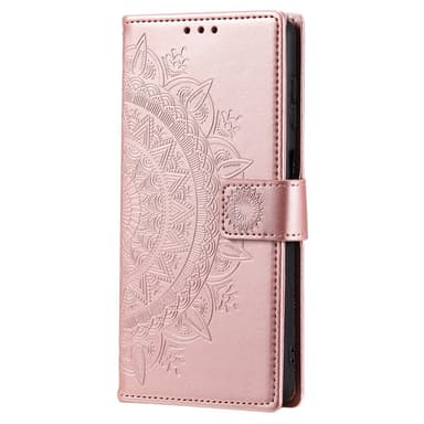 SKALO Samsung A15 4G Mandala lompakkokotelo - Ruusukulta