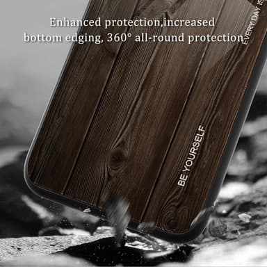 SKALO Samsung A15 5G Wood karkaistu lasi TPU-suojakuori - Vaaleanruskea