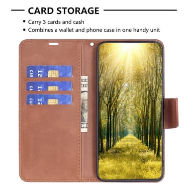 SKALO Xiaomi Redmi Note 13 4G Lompakkokotelo PU-nahkaa - Ruskea