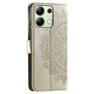 SKALO Xiaomi Redmi Note 13 4G Mandala lompakkokotelo - Kulta
