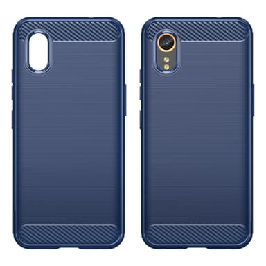 SKALO Samsung Xcover 7 Armor Carbon Iskunkestävä TPU suojakuori - Sininen