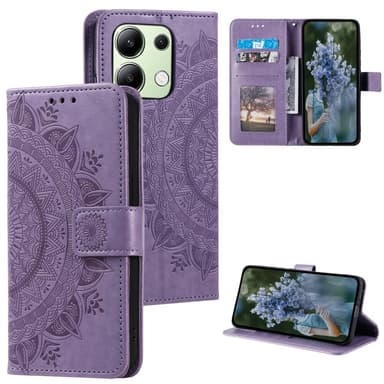 SKALO Xiaomi Redmi Note 13 4G Mandala lompakkokotelo - Violetti