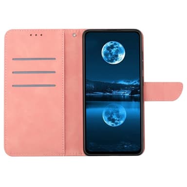 SKALO Motorola Moto G04 Kohokuvioitu PU Nahka Lompakkokotelo - Pinkki