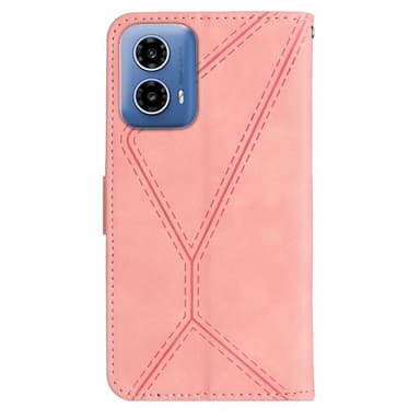 SKALO Motorola Moto G04 Kohokuvioitu PU Nahka Lompakkokotelo - Pinkki