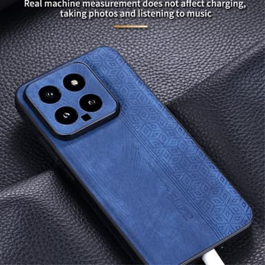 SKALO Xiaomi 14 5G AZNS PU-nahka suojakuori - Ruskea