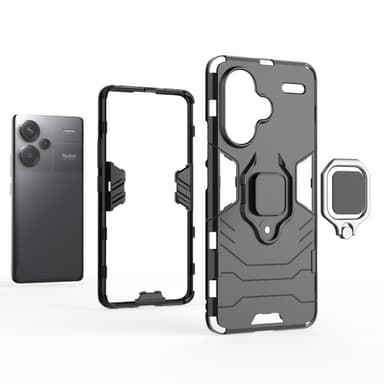 SKALO Xiaomi Redmi Note 13 Pro+ Armor Hybridi metallirengas kuori - Musta