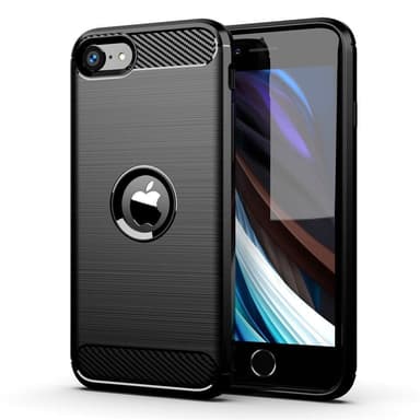 SKALO iPhone SE (2020/2022) Armor Carbon Iskunkestävä TPU suojakuori - Musta