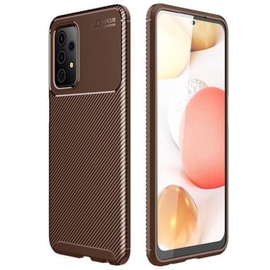 Carbon silikoni kuori Samsung Galaxy A52 5G  - ruskea