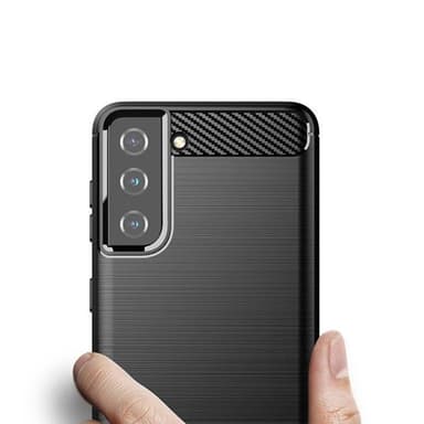 SKALO Samsung S21 Armor Carbon Iskunkestävä TPU suojakuori - Musta