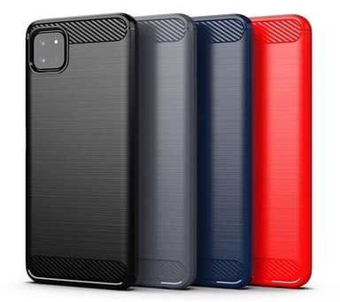 SKALO Samsung A22 5G Armor Carbon Iskunkestävä TPU suojakuori - Sininen